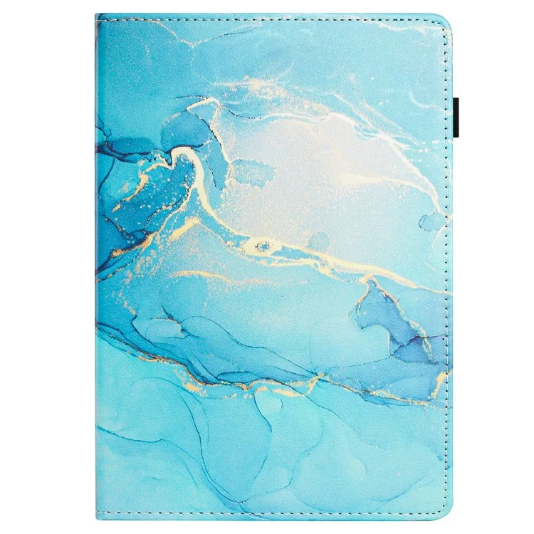 Per Lenovo Tab M10 Case Marble Pattern PU Leather Smart Stand Cover con slot per schede - Verde