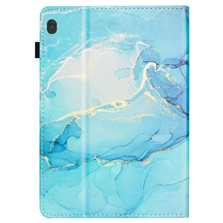 Per Lenovo Tab M10 Case Marble Pattern PU Leather Smart Stand Cover con slot per schede - Verde