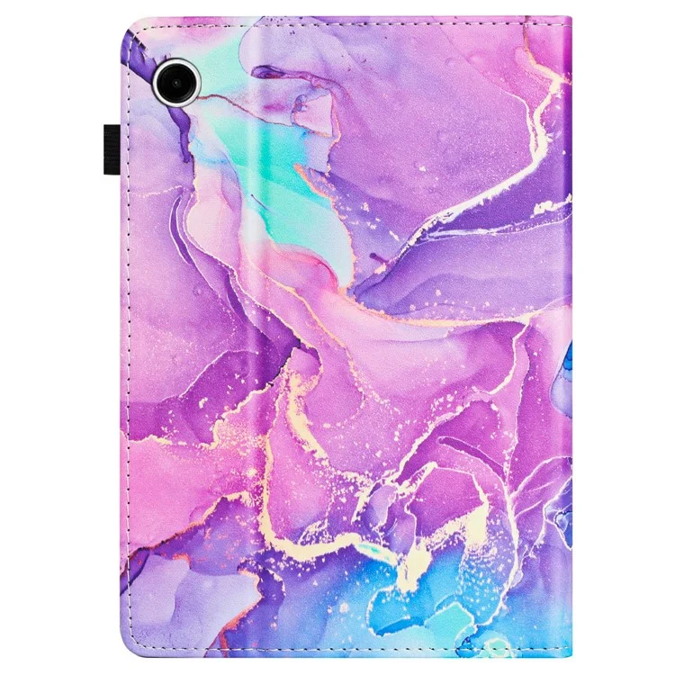 For Lenovo M10 Plus Case with Auto Wake / Sleep Marble Pattern PU Leather Cover - Purple
