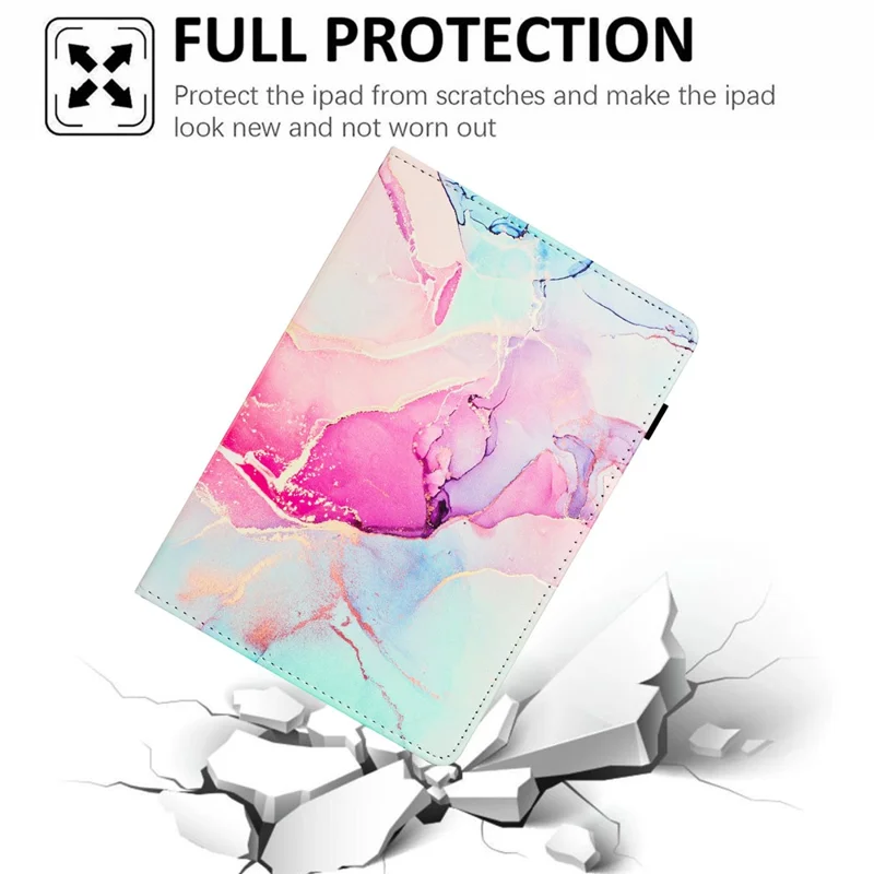 For Amazon Kindle Paperwhite 5 (2021) Case Marble Leather Smart Tablet Cover with Pencil Holder - Pink