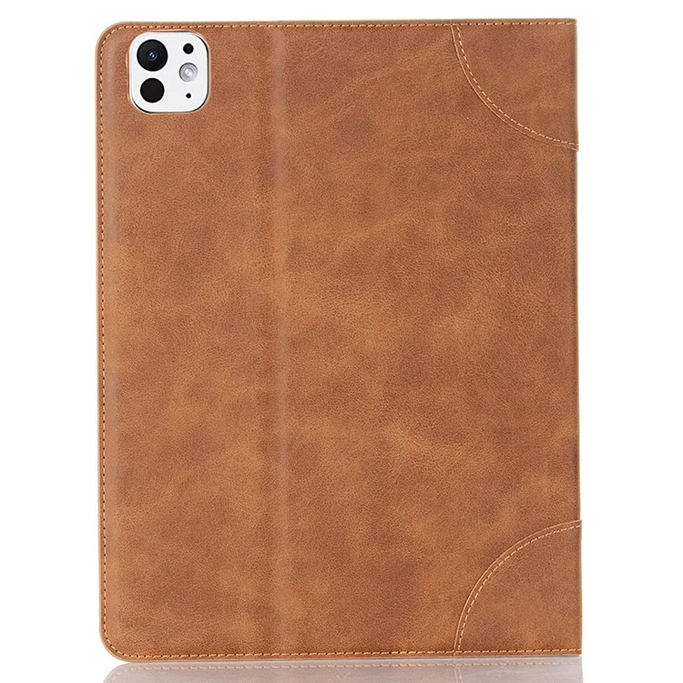 For iPad Pro 11 (2024) Case Wallet Stand Leather Tablet Cover with Auto Wake / Sleep - Light Brown