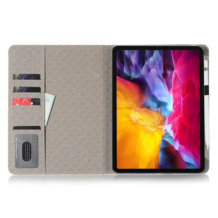 For iPad Pro 13 (2024) Case Wallet Map Pattern PU Leather Folio Tablet Cover Auto Wake / Sleep - Brown