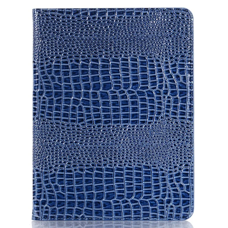 For iPad Pro 13 (2024) Case Smart PU Leather Tablet Cover Cash / Card Slots Crocodile Texture - Blue