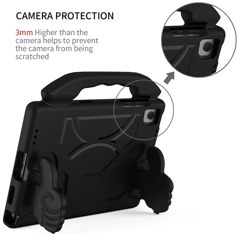 For Samsung Galaxy Tab A11+ / A9+ Protective Cover Anti-Drop EVA Tablet Case with Thumb Kickstand - Black