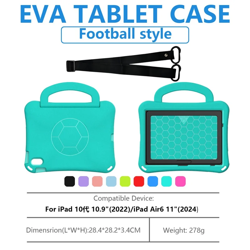 EVA Case for iPad (2025) / 10.9 (2022) / Air 11 (2025) / (2024) Tablet Protective Cover with Kickstand - Red