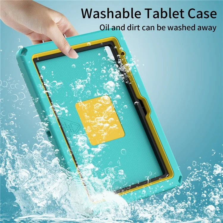 For iPad (2025) / 10.9 (2022) / Air 11 (2025) / (2024) Case Eagle Pattern Rotating Kickstand Tablet Cover with Shoulder Strap - Light Green