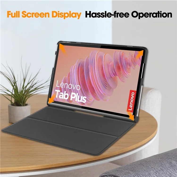 Para el caso de la tableta Lenovo Tab Plus Stand Case Pattern Print Leather - Gato