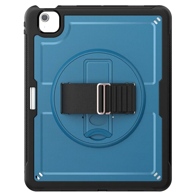 Para iPad Air 13 (2024) Kickstand Case PC+TPU Capa de Tablet com Alça de Ombro - Azul Marinho