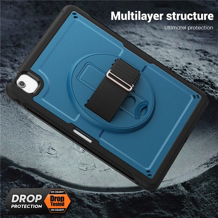 Para iPad Air 13 (2024) Case Dissipação de Calor PC+TPU Tampa da Tablet com Suporte - Azul Marinho