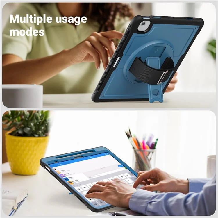 Para iPad Air 13 (2024) Case Dissipação de Calor PC+TPU Tampa da Tablet com Suporte - Azul Marinho