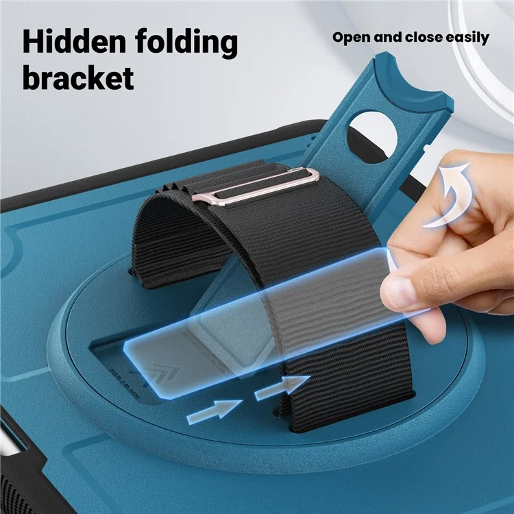 Para iPad Air 13 (2024) Case Dissipação de Calor PC+TPU Tampa da Tablet com Suporte - Azul Marinho