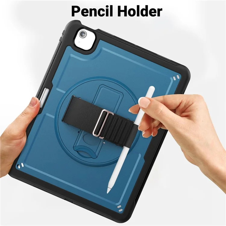 Para iPad Air 13 (2024) Case Dissipação de Calor PC+TPU Tampa da Tablet com Suporte - Azul Marinho