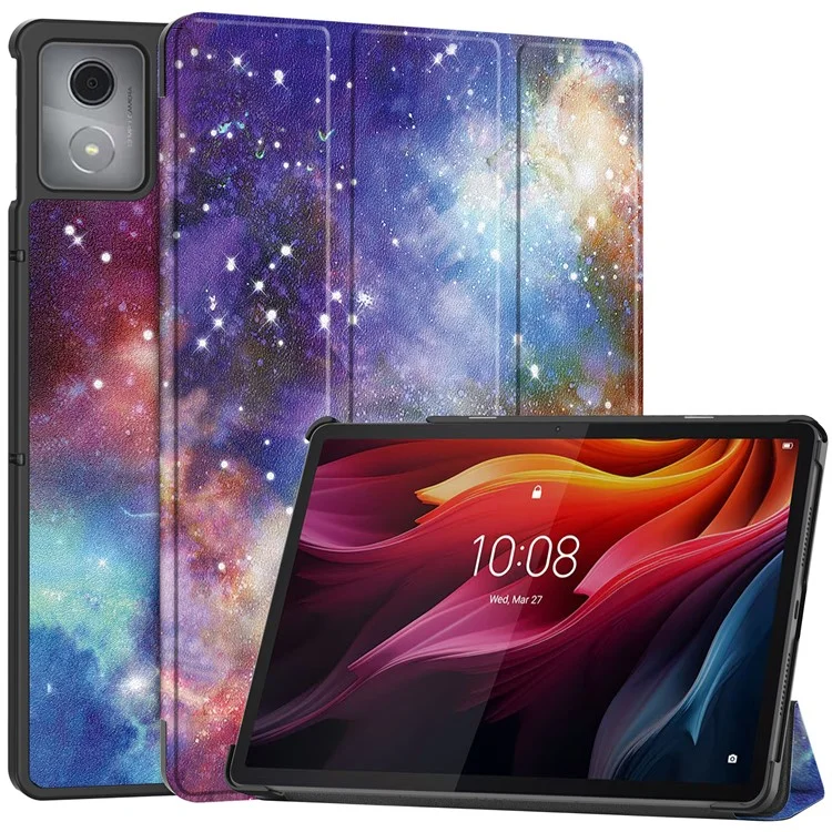 For Lenovo Tab K11 Plus Case Pattern Print Leather Tablet Cover with Stand - Galaxy