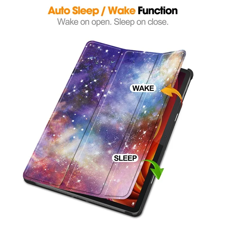 For Lenovo Tab K11 Plus Case Pattern Print Leather Tablet Cover with Stand - Galaxy