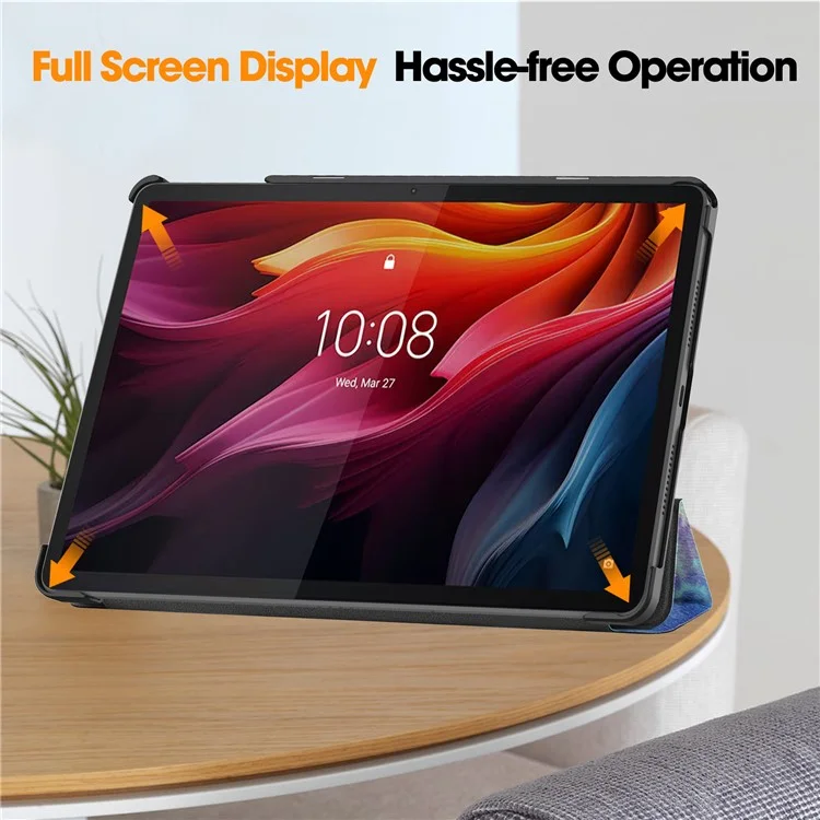 For Lenovo Tab K11 Plus Case Pattern Print Leather Tablet Cover with Stand - Galaxy