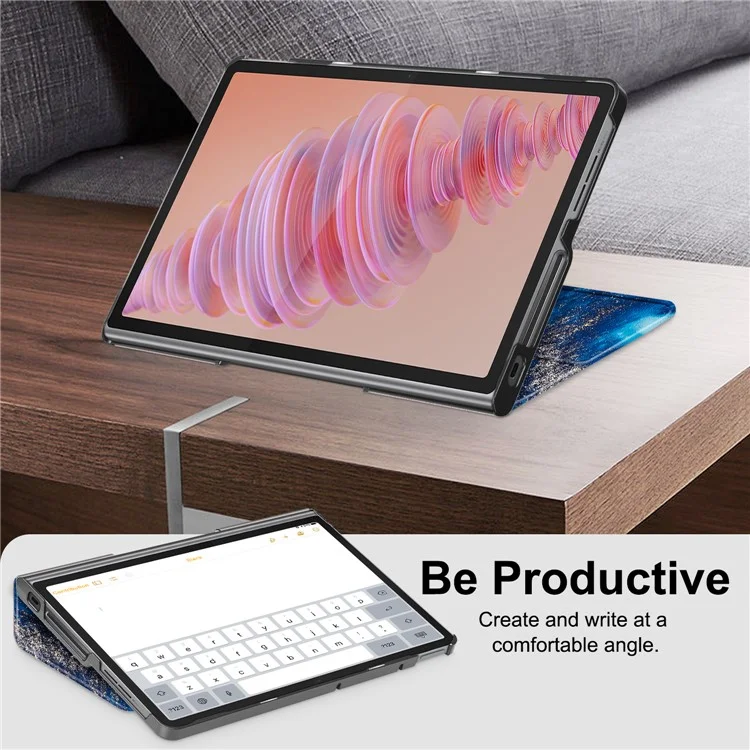 Per Lenovo Tab Plus 11.5 pollici TB351FU Custodia con motivo Tablet Custodia in pelle Dissipazione del calore a fori - Onda