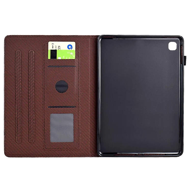 For Samsung Galaxy Tab A7 10.4 (2020) T500 / T505 Case Folding Stand Leather Tablet Cover - Brown