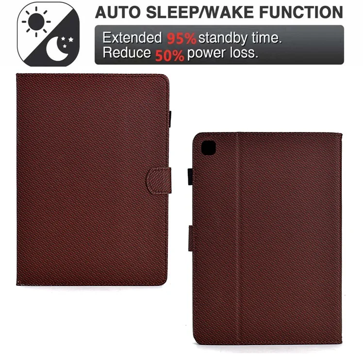 For Samsung Galaxy Tab A7 10.4 (2020) T500 / T505 Case Folding Stand Leather Tablet Cover - Brown