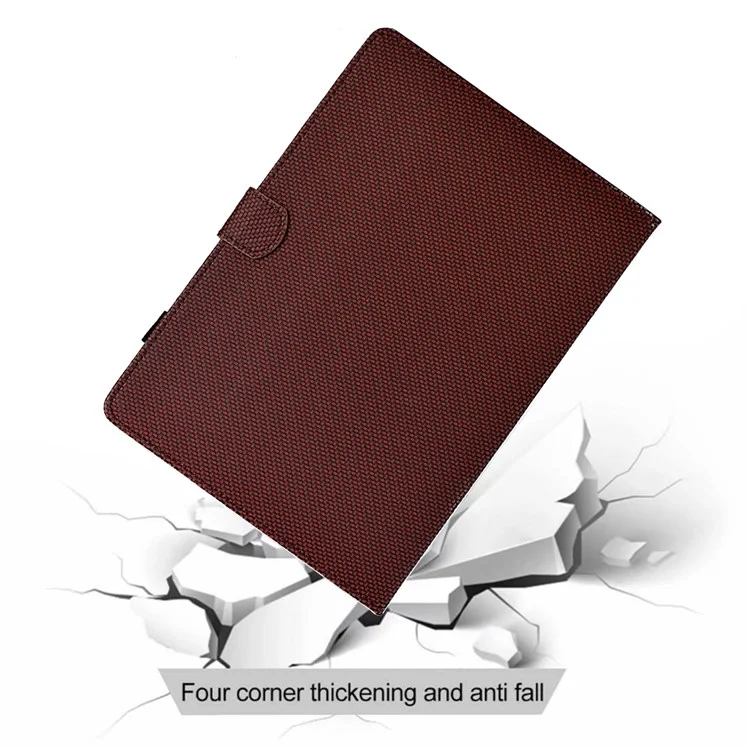For Samsung Galaxy Tab A7 10.4 (2020) T500 / T505 Case Folding Stand Leather Tablet Cover - Brown