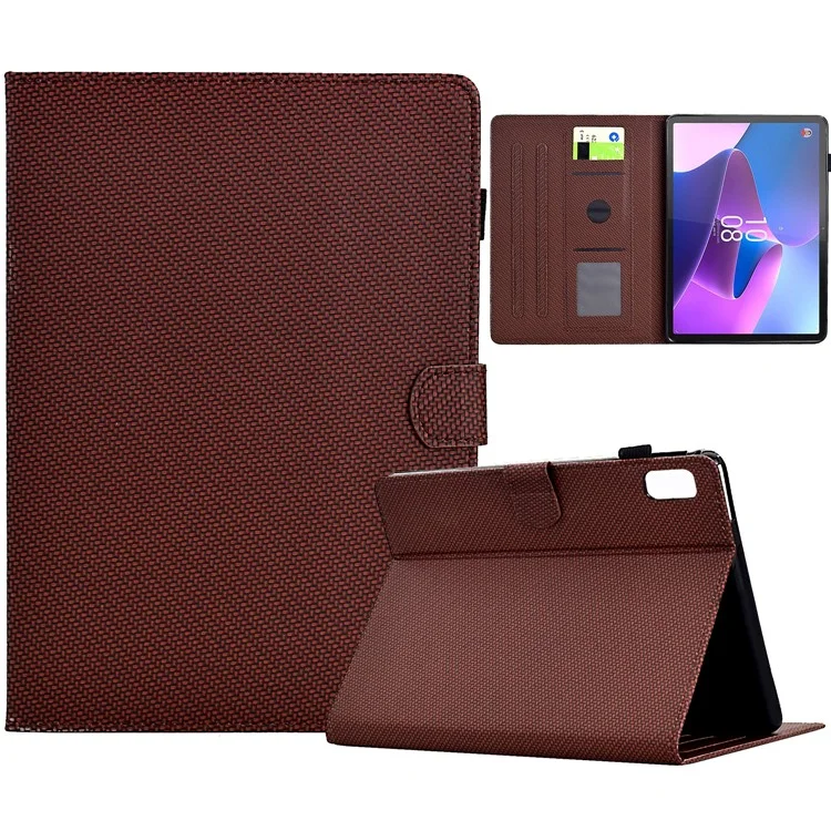 Pour Lenovo Xiaoxin Pad Plus (2023) / Tab P11 Gen 2 TB-350 Étui en cuir PU avec support - Marron