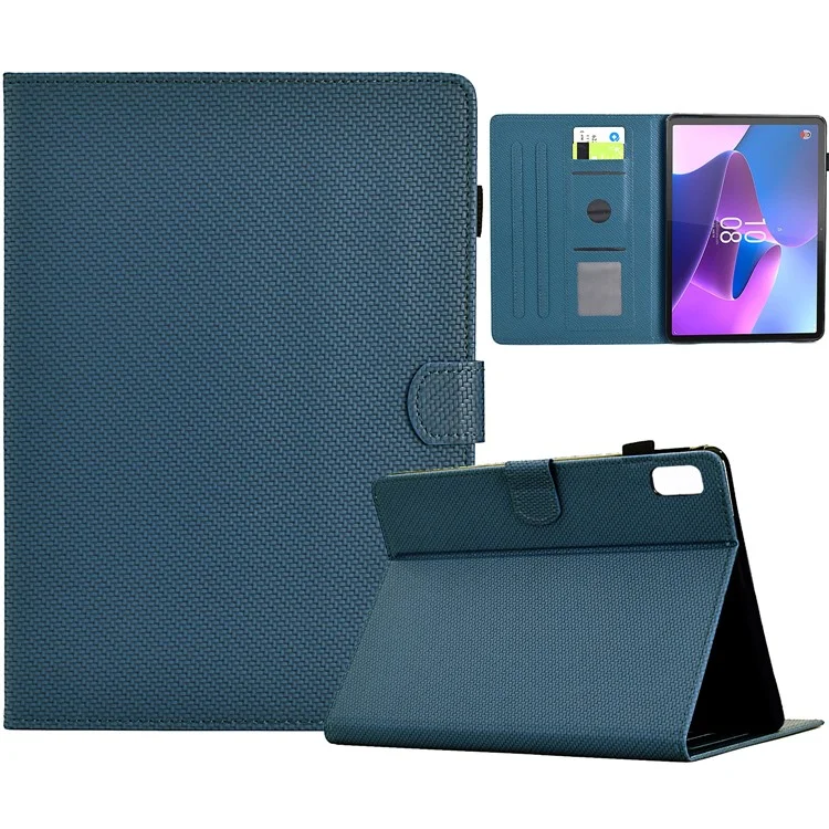 For Lenovo Xiaoxin Pad Plus (2023) / Tab P11 Gen 2 TB-350 Case PU Leather Tablet Stand Cover - Sapphire