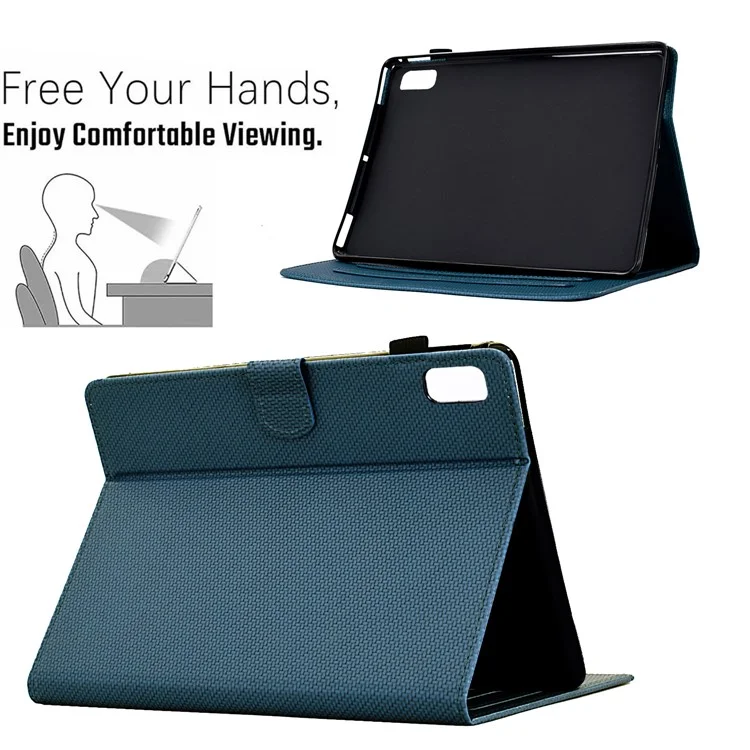 For Lenovo Xiaoxin Pad Plus (2023) / Tab P11 Gen 2 TB-350 Case PU Leather Tablet Stand Cover - Sapphire