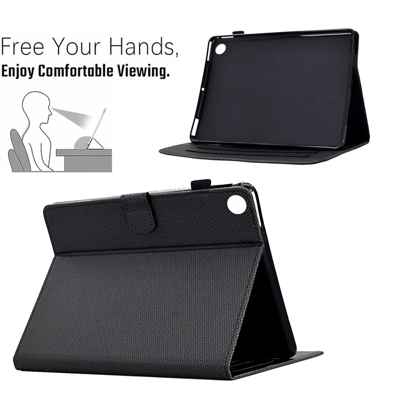 For Lenovo Tab M10 Plus (3rd Gen) Case Full Protection PU Leather Tablet Cover - Black