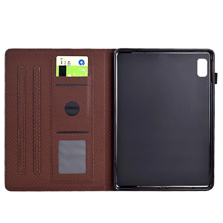Pour Lenovo Tab M9 TB-310FU Case Card Slots Leather Tablet Cover with Stand View - Brun