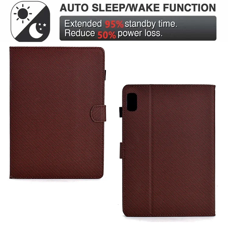 Pour Lenovo Tab M9 TB-310FU Case Card Slots Leather Tablet Cover with Stand View - Brun