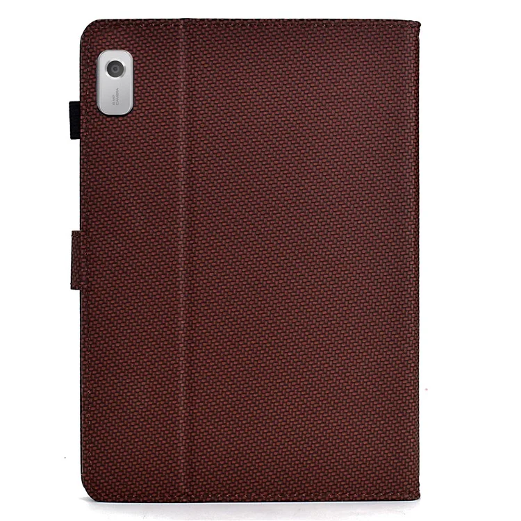 Pour Lenovo Tab M9 TB-310FU Case Card Slots Leather Tablet Cover with Stand View - Brun
