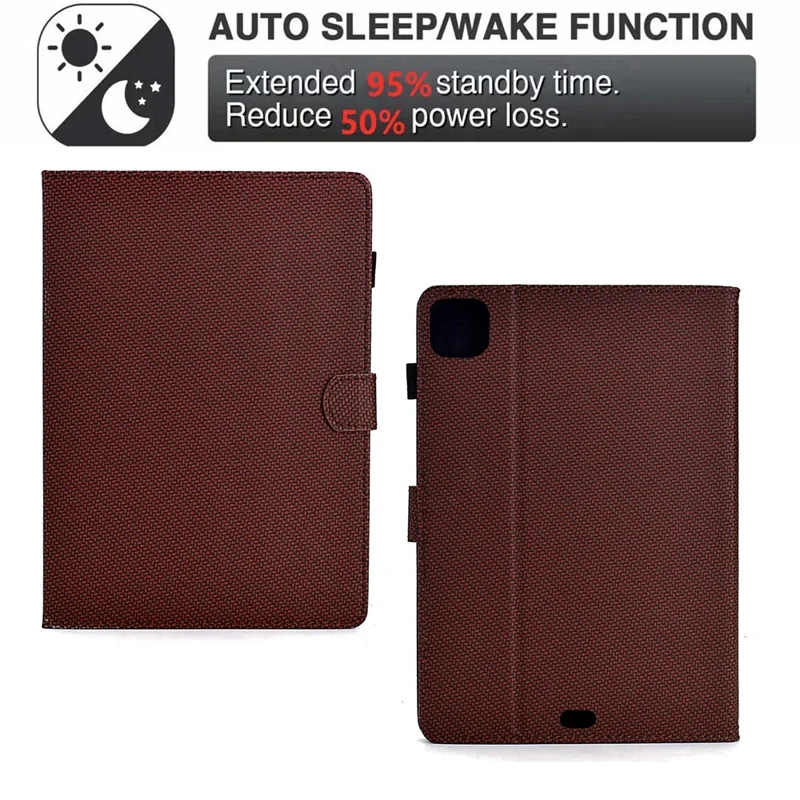 For iPad Pro 11 (2024) Leather Case Stand Card Slots Protective Tablet Cover - Brown