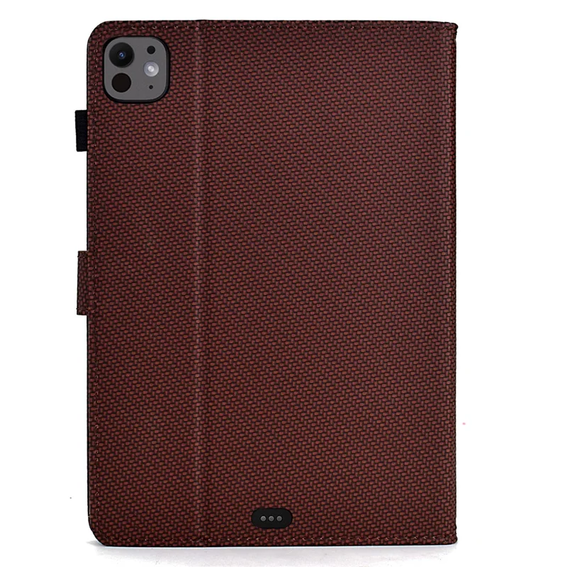 For iPad Pro 11 (2024) Leather Case Stand Card Slots Protective Tablet Cover - Brown