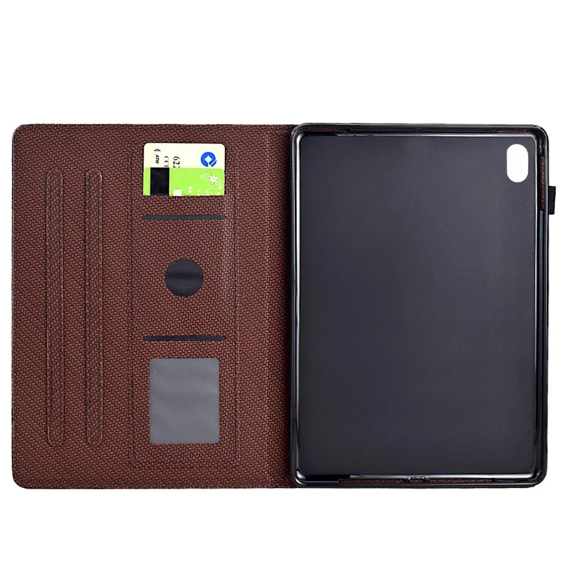 For iPad (2025) / 10.9 (2022) Case Card Slots Auto Wake / Sleep PU Leather Tablet Cover - Brown