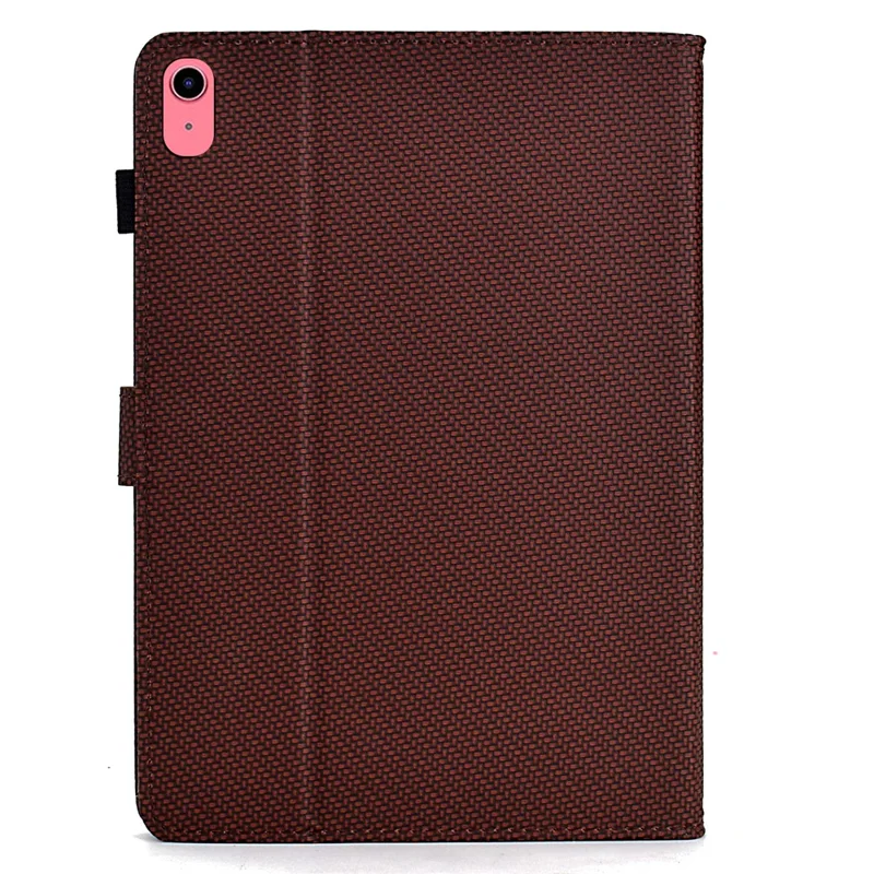 For iPad (2025) / 10.9 (2022) Case Card Slots Auto Wake / Sleep PU Leather Tablet Cover - Brown