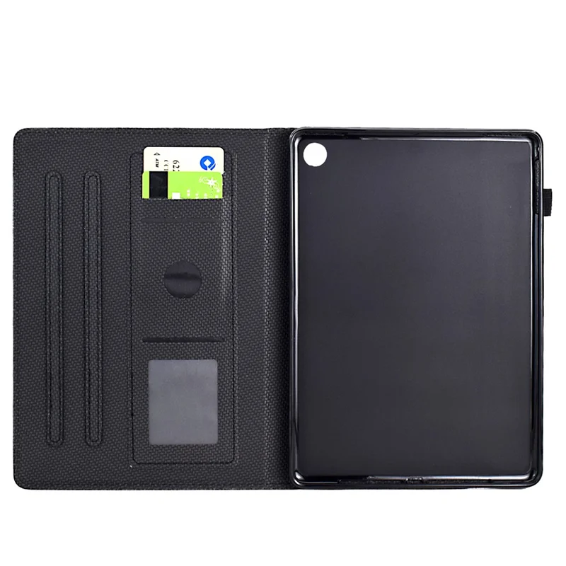For Amazon Fire HD 10 Plus (2023) Case Carbon Fiber Texture PU Leather E-Reader Cover - Black