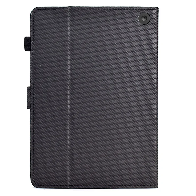 For Amazon Fire HD 10 Plus (2023) Case Carbon Fiber Texture PU Leather E-Reader Cover - Black