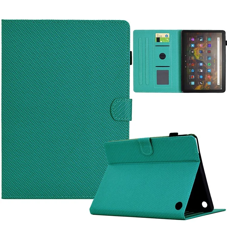 For Amazon Fire HD 10 Plus (2023) Case Carbon Fiber Texture PU Leather E-Reader Cover - Baby Blue