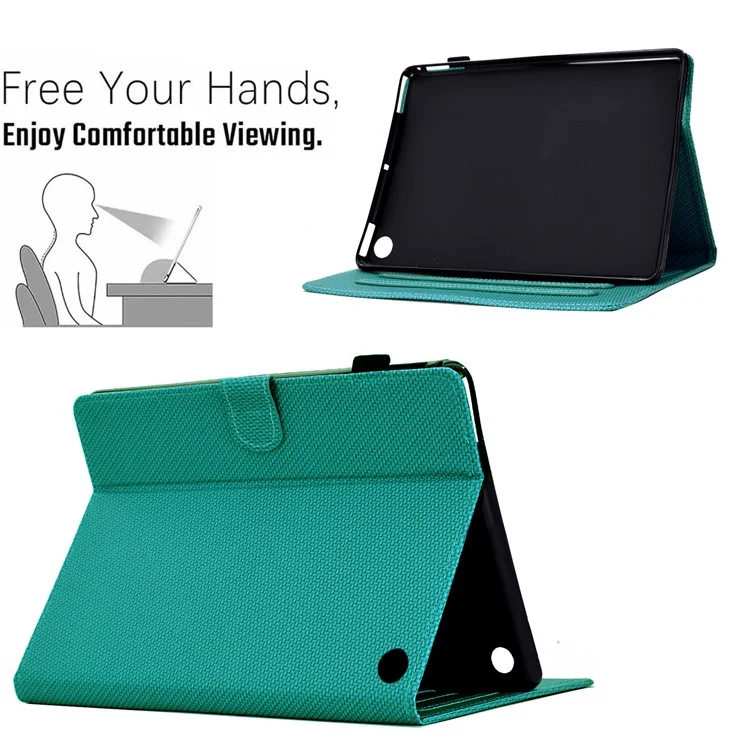 For Amazon Fire HD 10 Plus (2023) Case Carbon Fiber Texture PU Leather E-Reader Cover - Baby Blue