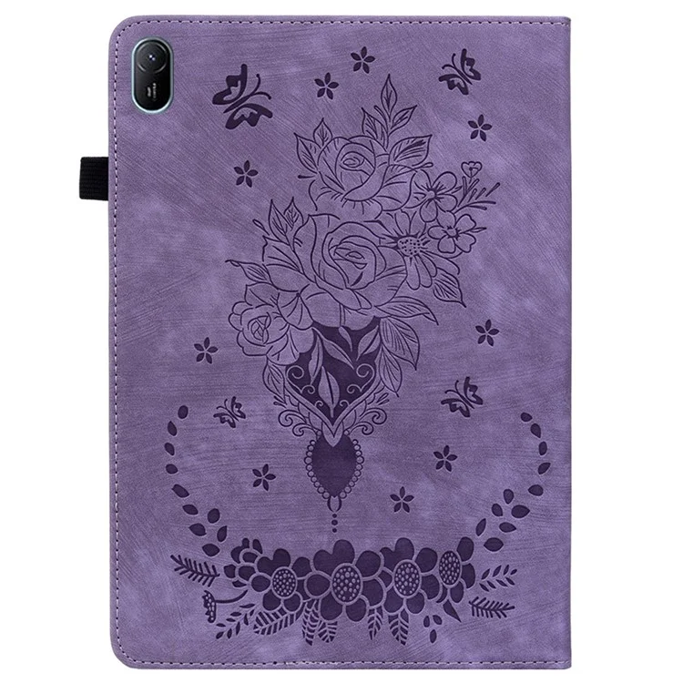 Per Huawei MatePad SE 11 Case Rose Flower Protective Leather Cover con porta carte - Viola