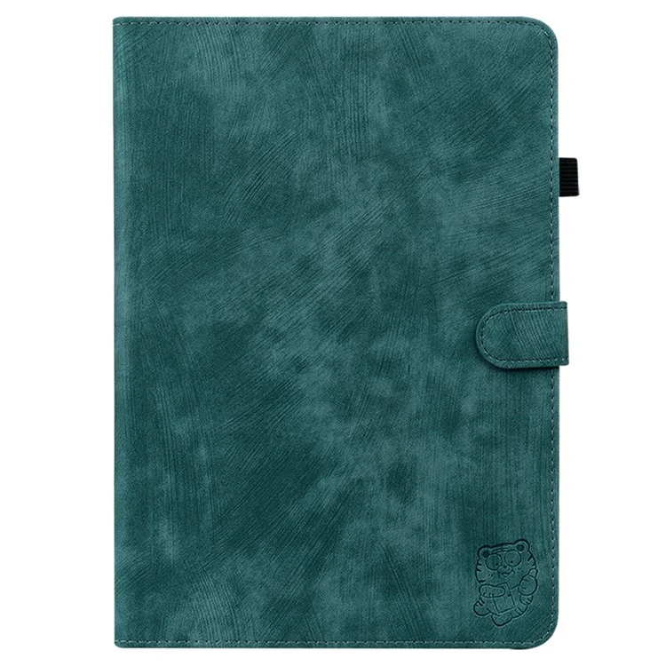 For itel Pad One Cases Tiger Imprint Anti-Scratch PU Leather Tablet Cover - Green
