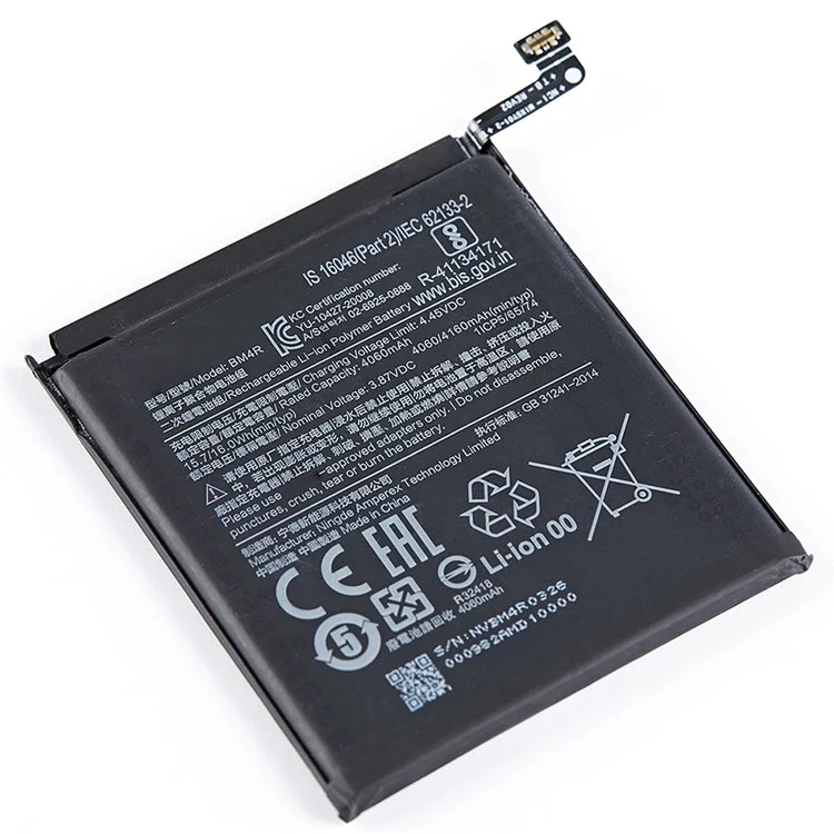 For Xiaomi Mi 10 Lite 5G/Mi 10 Lite Zoom 5G 3.87V 4060mAh Rechargeable Li-ion Polymer Battery Assembly (Encode: BM4R) (without Logo)