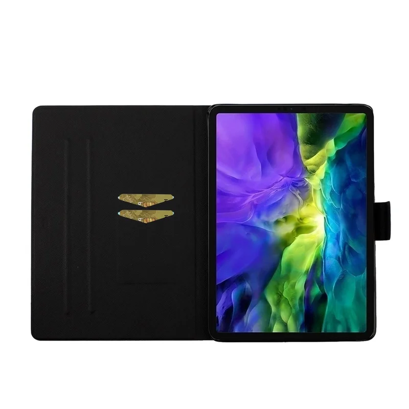 For iPad Pro 11 (2024) PU Leather Cover Pattern Printing Tablet Stand Case with Card Slots - Daisy