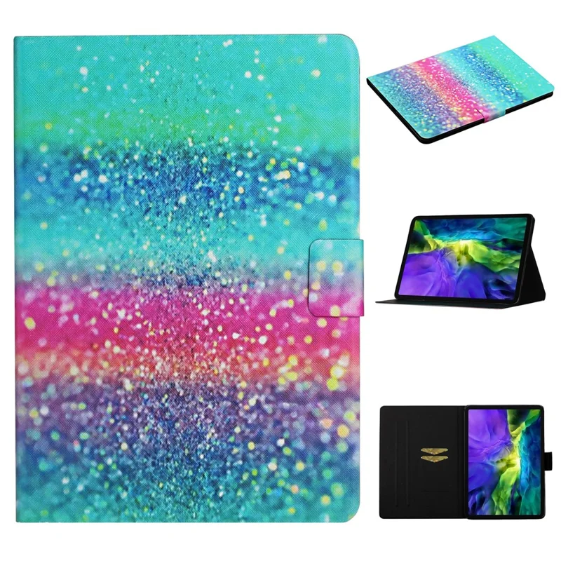 Capa para iPad Pro 11 (2024) Padrão de Impressão PU Leather Card Holder Tablet Case - Colored Sand