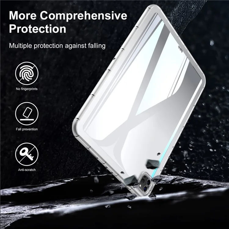 Für iPad Pro 13 (2024) Case TPU Transparent Back Protective Tablet Cover - Transparent