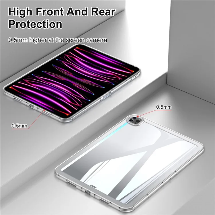 For iPad Pro 11 (2024) Case Transparent TPU Anti-Scratch Tablet Cover - Transparent