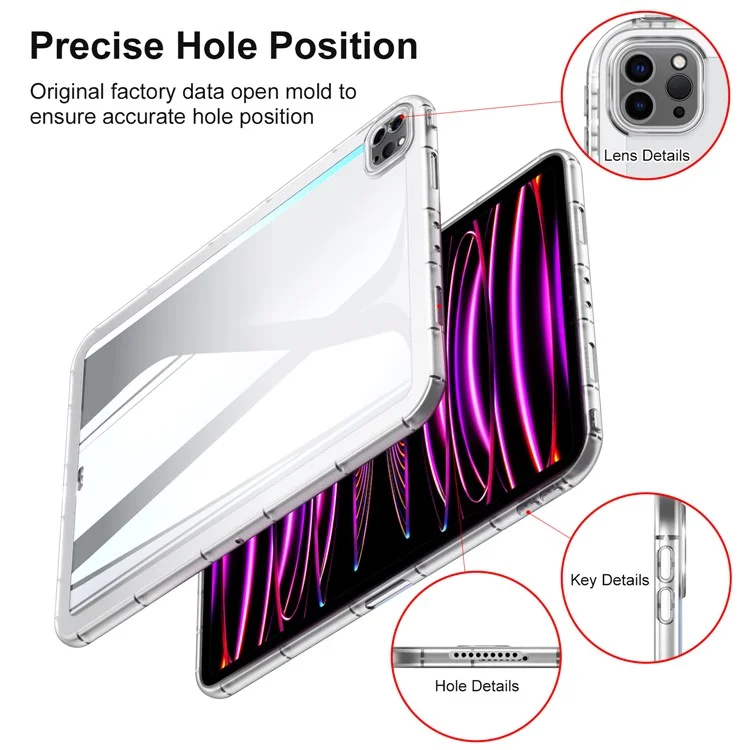 For iPad Pro 11 (2024) Case Transparent TPU Anti-Scratch Tablet Cover - Transparent