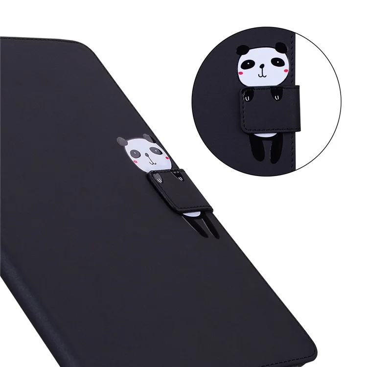 For iPad Pro 13 (2024) Case Tablet Stand Leather Cover Card Slots Animal Pattern - Black