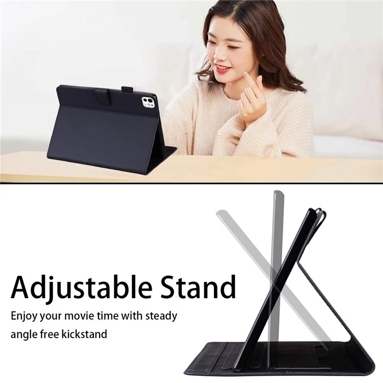 For iPad Pro 11 (2024) Stand Case Animal Pattern Leather Tablet Cover with Card Slots - Black
