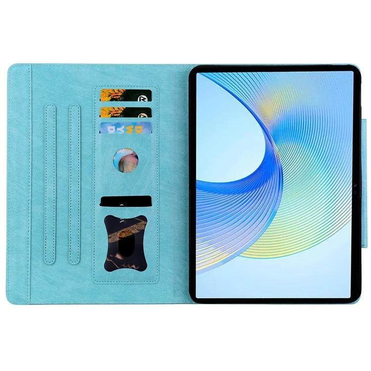 For Lenovo Tab M11 Plus / Tab K11 Plus Case Stand PU Leather Tablet Cover Cat Buckle Closure - Sky Blue