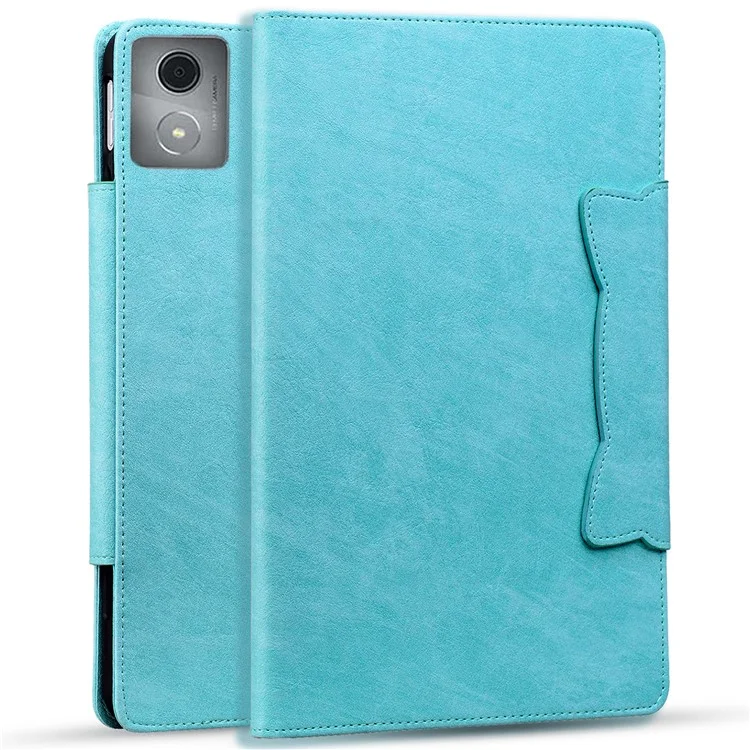 For Lenovo Tab M11 Plus / Tab K11 Plus Case Stand PU Leather Tablet Cover Cat Buckle Closure - Sky Blue